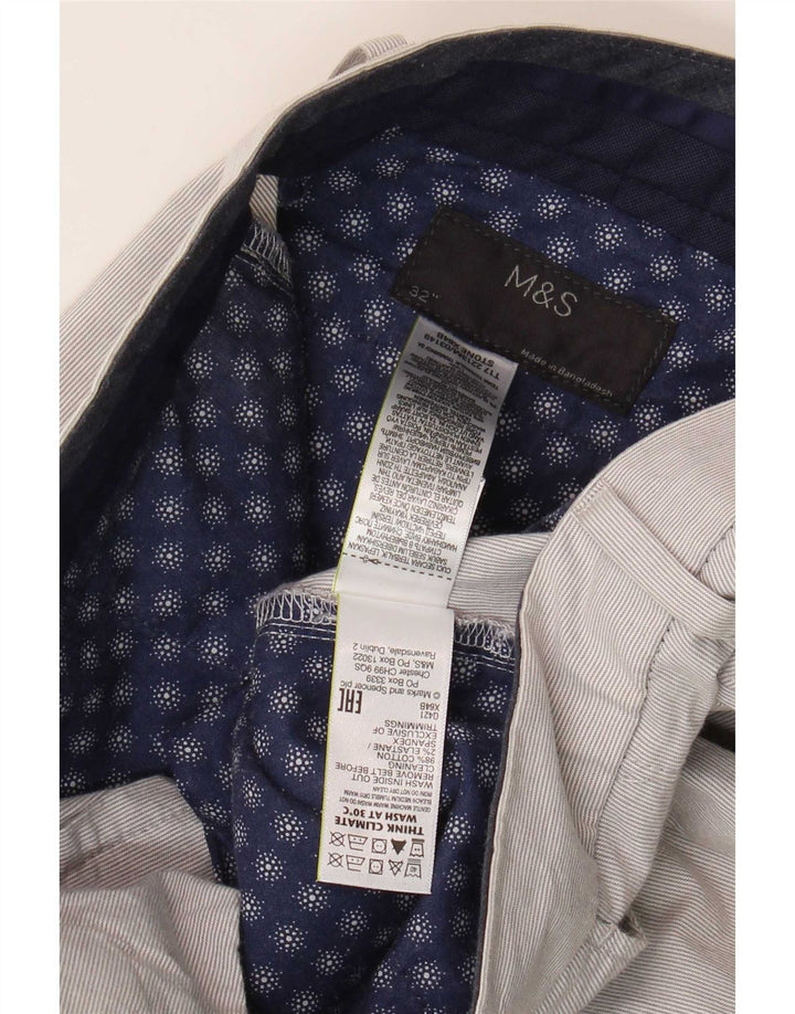 Pantaloni scurți chino pentru bărbați Marks & Spencer W32, bumbac cu dungi gri medii