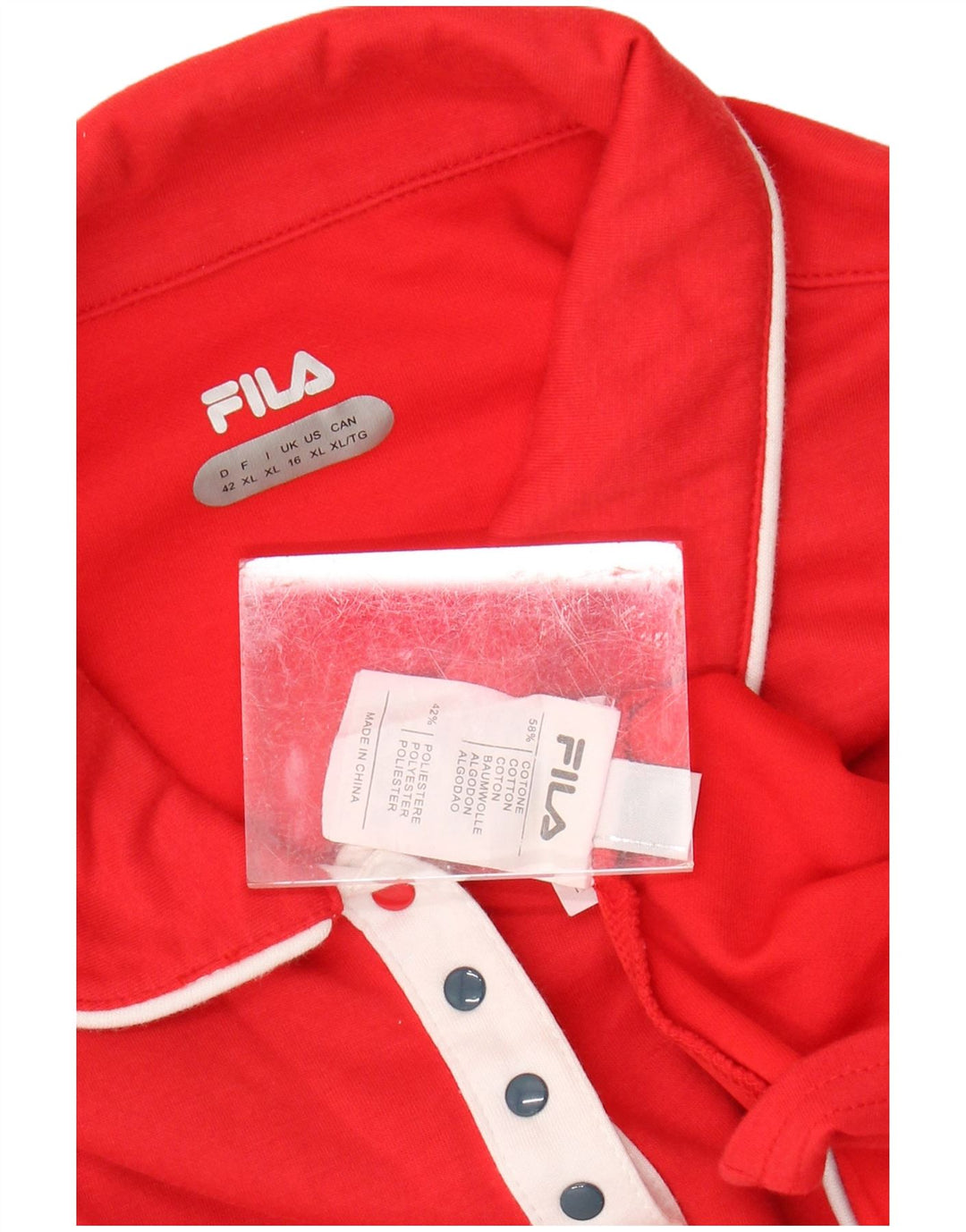 Tricou polo FILA pentru femei UK 16 mare bumbac roșu