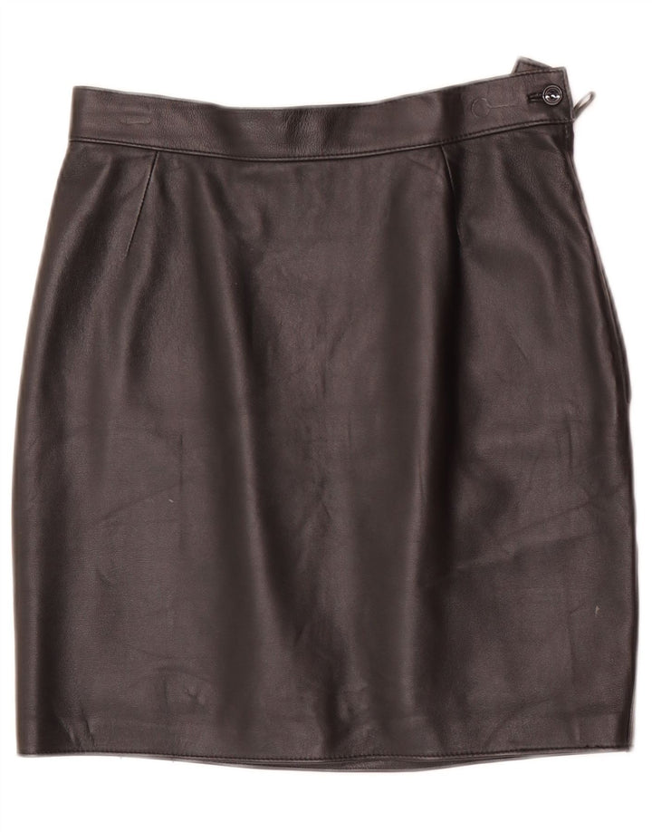 Fusta Mini din piele Vintage pentru femei W28 Medium Black