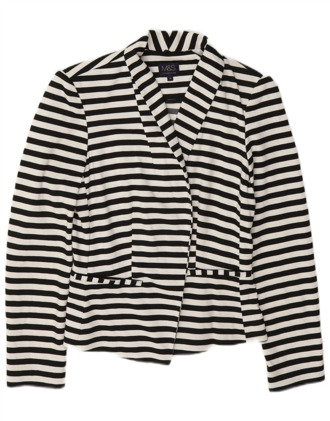 Marks & Spencer jachetă blazer pentru femei UK 10 mic bleumarin cu dungi nautice