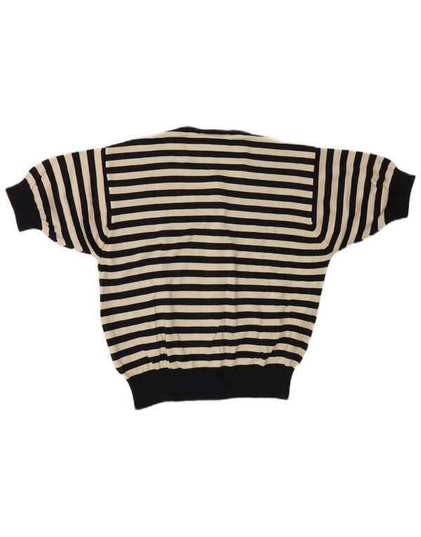 Burton Pulover Cardigan cu mânecă scurtă pentru femei UK 10 Mic bleumarin cu dungi