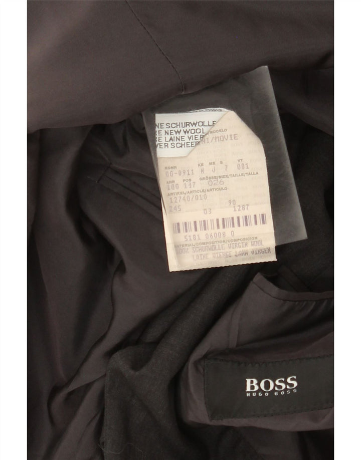 Blazer pentru bărbați Hugo Boss cu 3 nasturi, UK 40, lână mare, gri