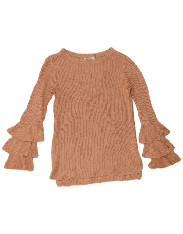 Pulover Calvin Klein pentru damă cu gât de barcă, UK 6 XS, roz acrilic