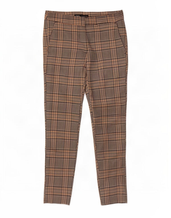 Pantaloni chino slim pentru femei Zara Mediu L28 L27 Gri Viscoză în carouri