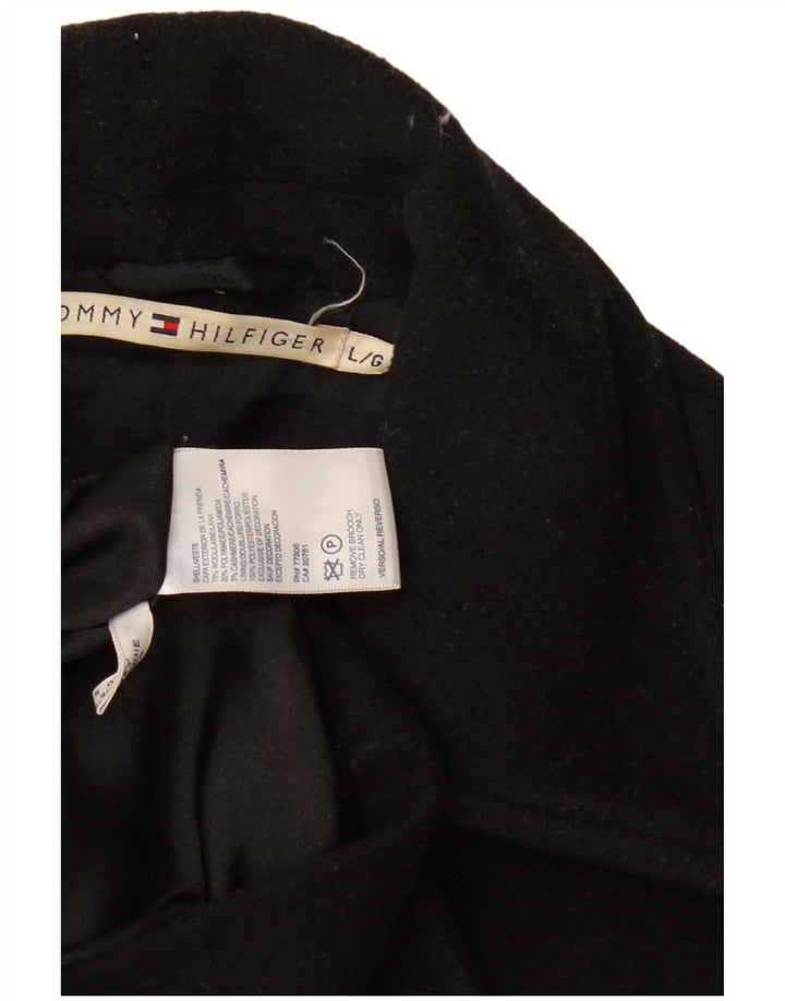 Palton pentru femei Tommy Hilfiger UK 16 Lână mare neagră