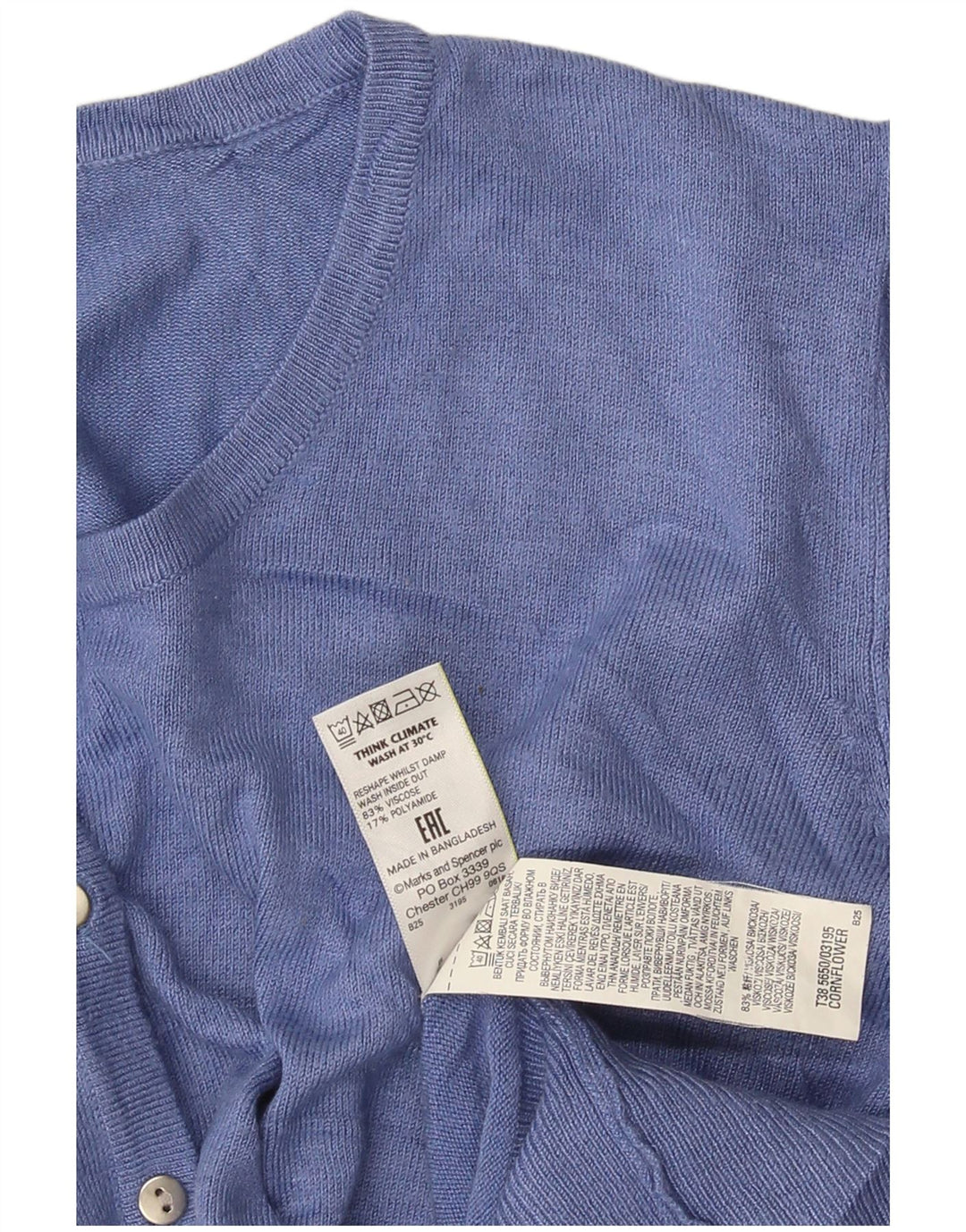 Pulover cardigan pentru femei Marks & Spencer UK 20 2XL Blue Viscose