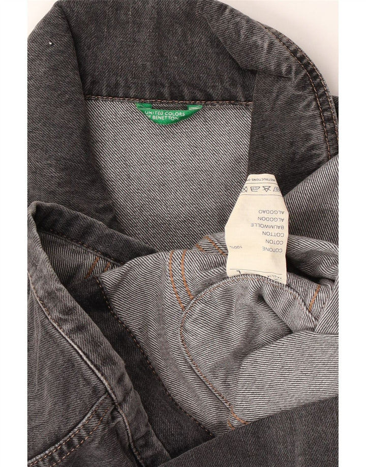 Jachetă de blugi pentru femei Benetton UK 16, mare, gri bumbac