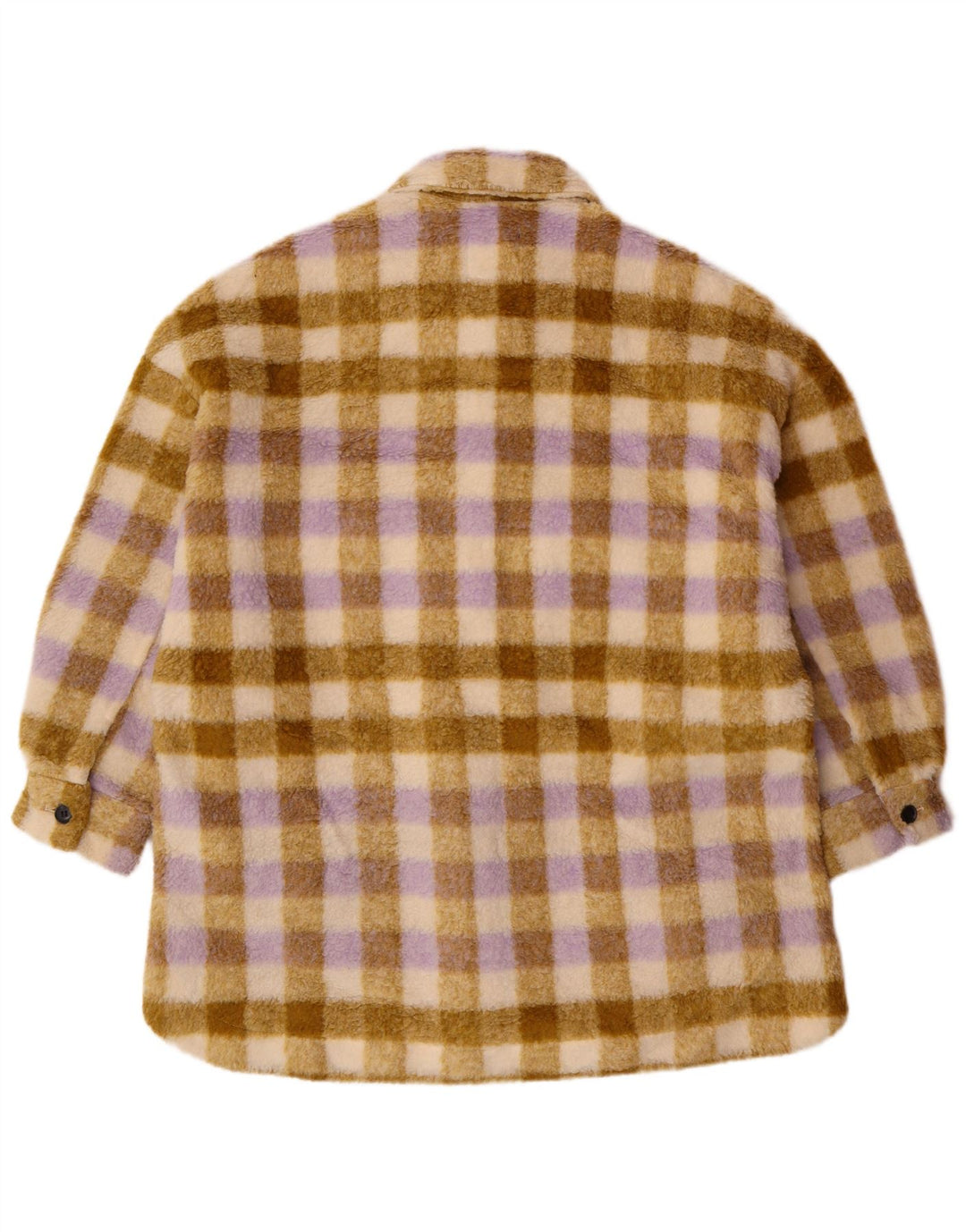 Jachetă din lână supradimensionată pentru femei Zara UK 10, poliester în carouri, bej