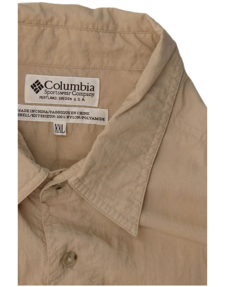 Cămașă cu mânecă scurtă pentru bărbați COLUMBIA 2XL, bej, nailon