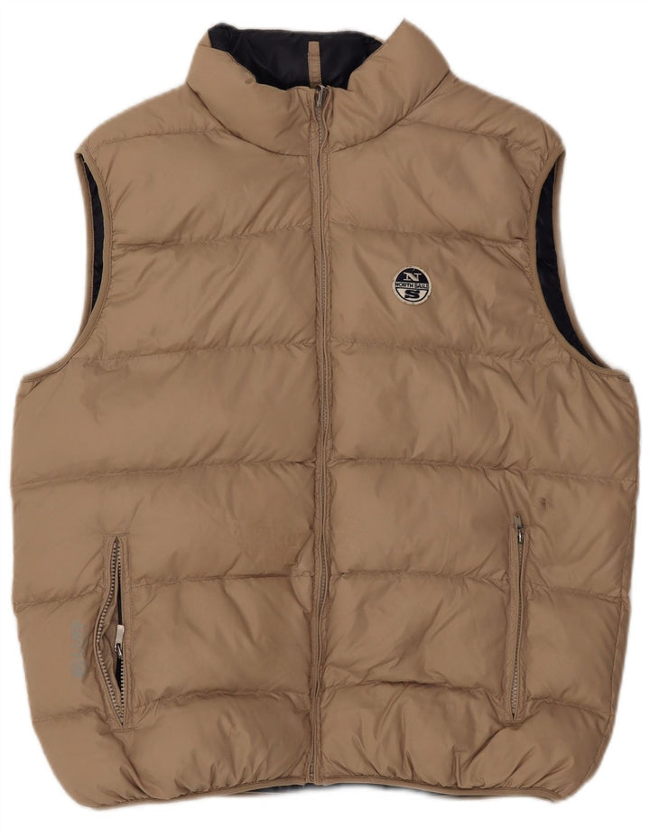 Gilet căptușit reversibil pentru bărbați North Sails UK 40, mare, bej, nailon
