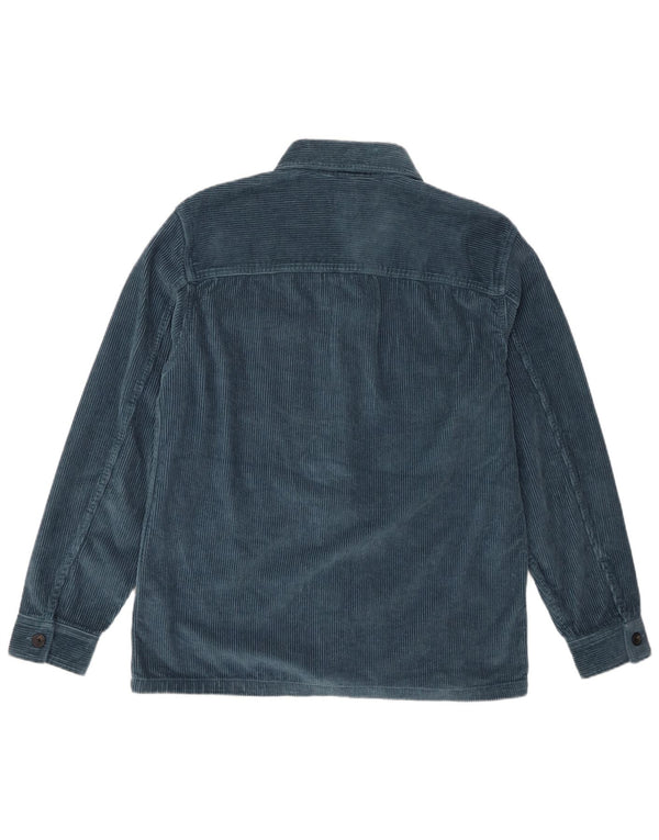 Marks & Spencer Mens Overshirt Corduroy Shirt Medium Blue Cotton