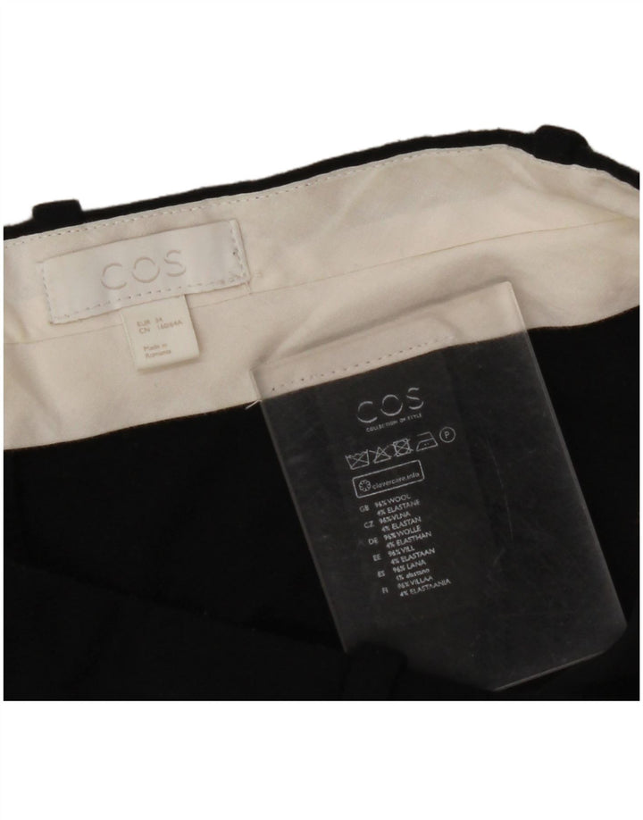 COS Pantaloni drepti pentru femei EU 34 XS L30 L26 Lână neagră