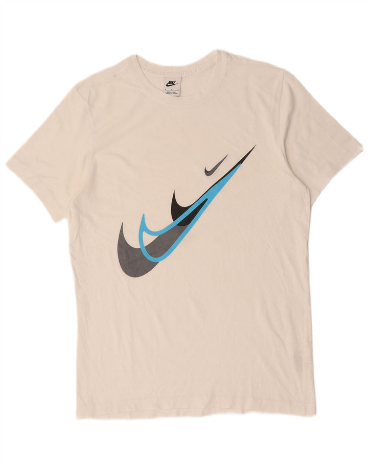 Tricou grafic Nike pentru bărbați Top mediu din bumbac alb
