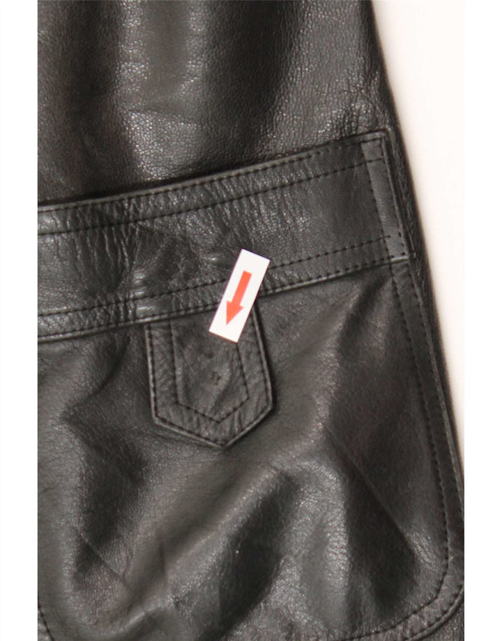 Palton din piele vintage pentru femei IT 52 2XL negru