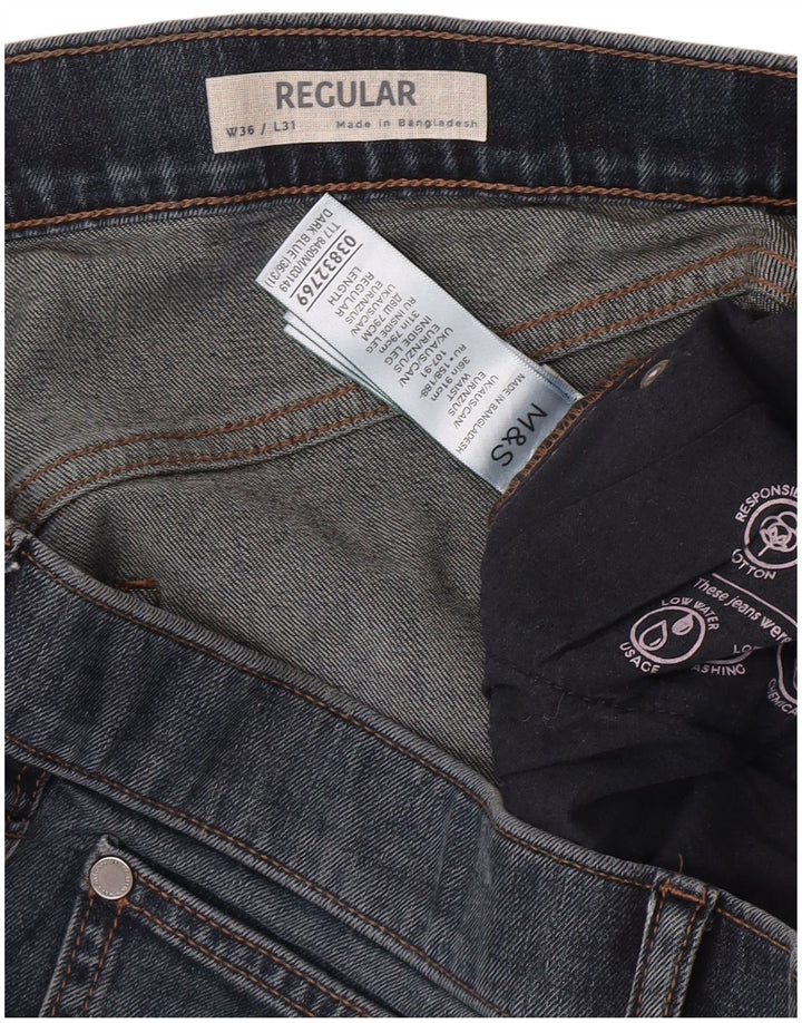 Blugi drepti pentru bărbați Marks & Spencer, cu ajustare normală, W36 L31, bumbac albastru