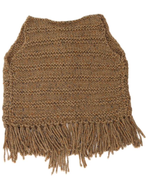 Pulover cardigan fără mâneci vintage pentru femei UK 14 mare maro