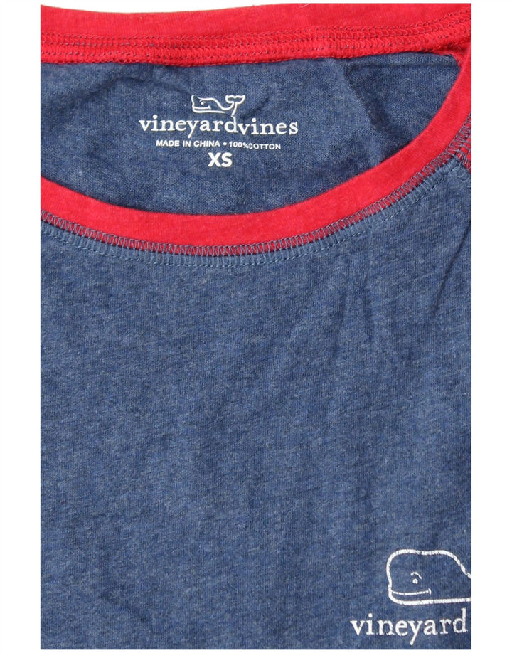 VINEYARD VINES Top grafic pentru femei cu mânecă lungă UK 6 XS Albastru Colorblock