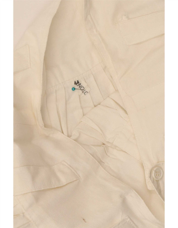 Fusta plisată Vintage pentru femei IT 44 Medium W28 Bumbac alb