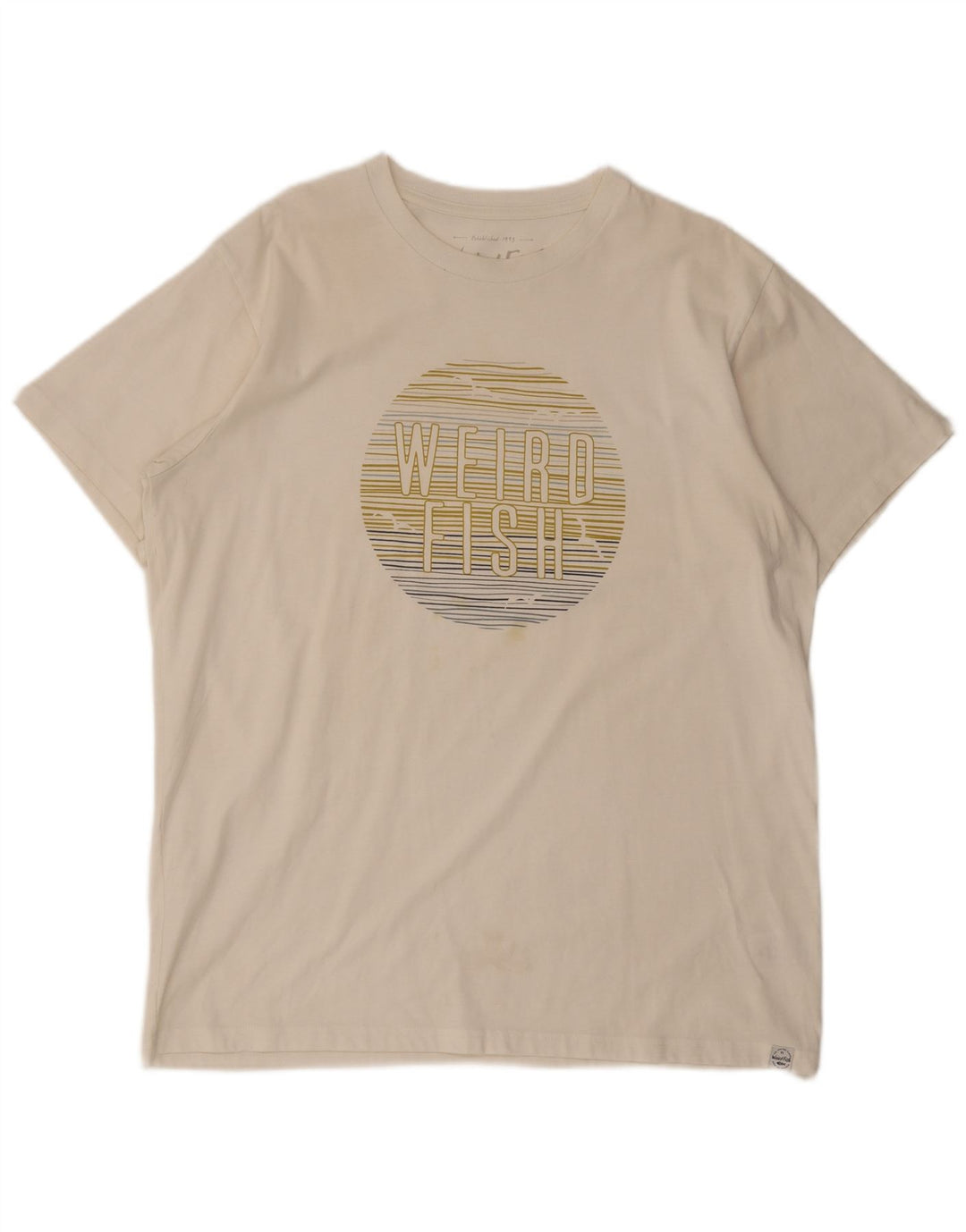 Tricou grafic pentru bărbați Weird Fish Top XL Bumbac alb
