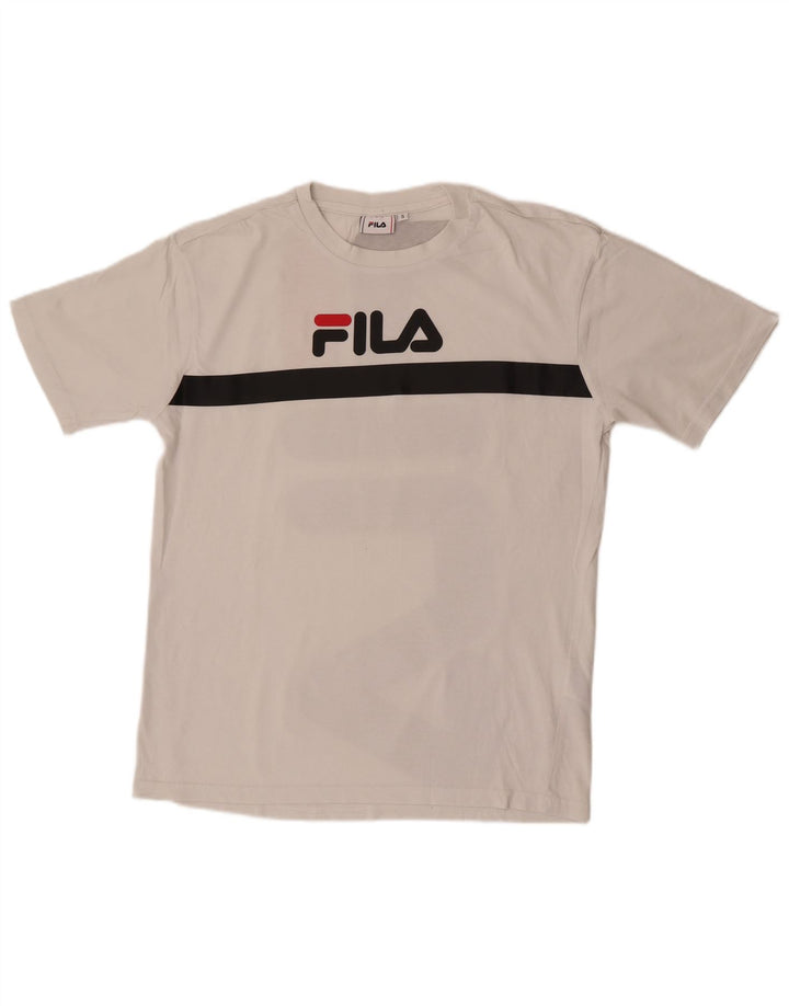 Tricou cu grafic Fila pentru bărbați Top mic din bumbac cu dungi albe