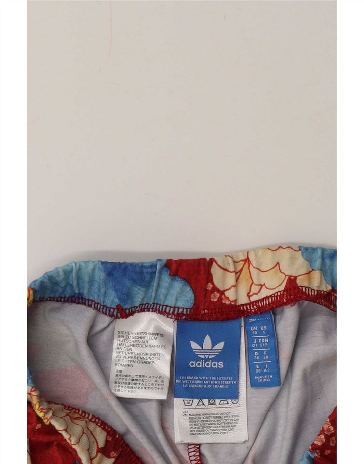 Leggings pentru femei Adidas UK 10 Small Red Floral Poliester