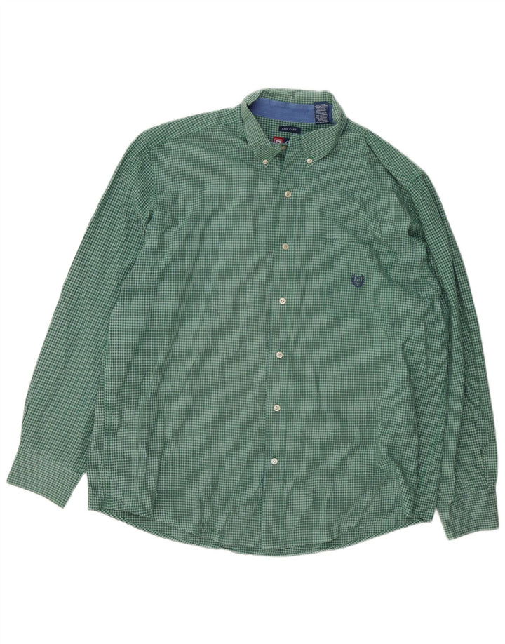 Cămașă pentru bărbați Chaps Easy Care XL, bumbac verde cu carouri