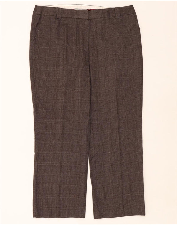Pantaloni de costum pentru femei Marks & Spencer UK 16 Large W38 L29 Brown Check