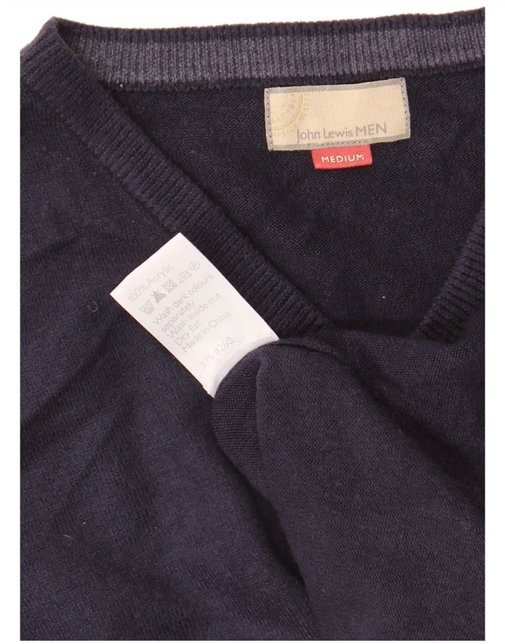 JOHN LEWIS Mens Vest Tank Top Medium Navy Blue Acrylic