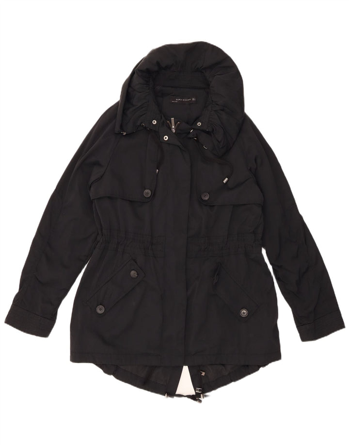 Jachetă parka supradimensionată pentru femei cu glugă ZARA UK 10 Small Black