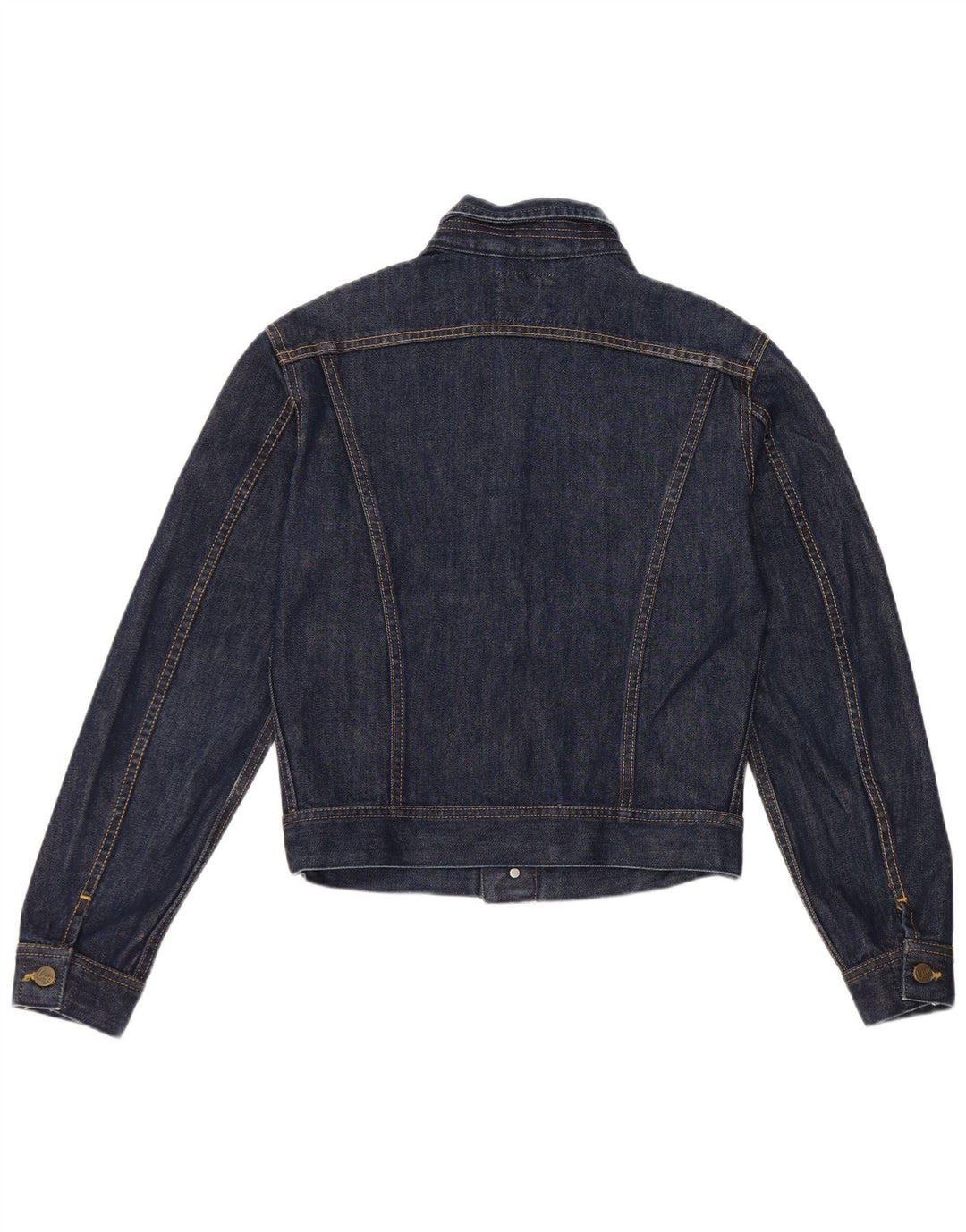 Jachetă de denim crop pentru femei Lee UK 12, bumbac mediu albastru bleumarin