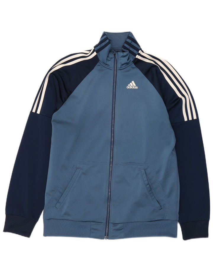 Jachetă de trening pentru bărbați Adidas Marea Britanie 42/44, albastru mediu, poliester color bloc