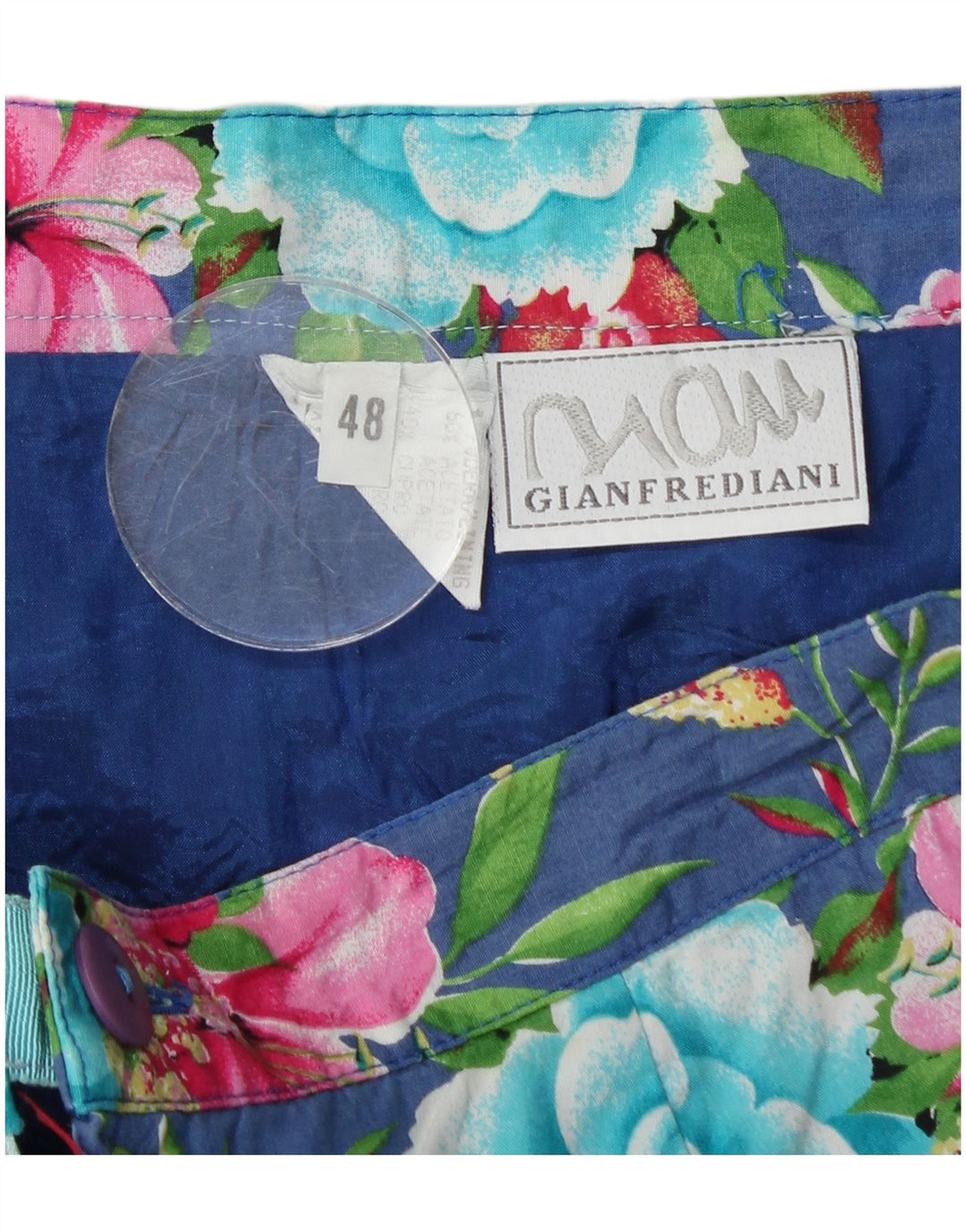 GIANFREDIANI Fusta Creion Talie Inalta Femei IT 48 XL W32 Albastru Floral
