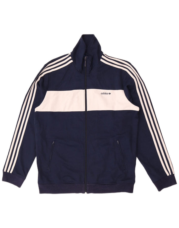 Trening pentru bărbați Adidas Top Jachetă Mediu Bleumarin Colorblock Sport