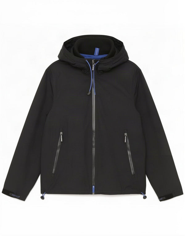 Superdry Jachetă de ploaie cu glugă pentru bărbați UK 46 3XL Nylon negru