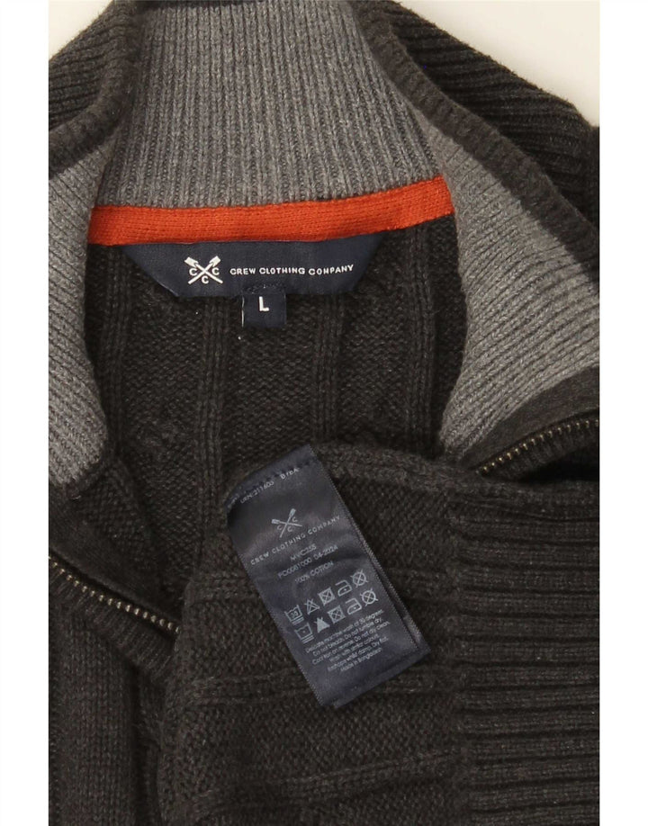 J. Crew Pulover pentru bărbați cu fermoar și gât, bumbac mare, gri