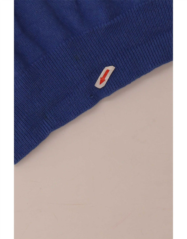 Pulover pentru bărbați Fred Perry, cu fermoar, lână albastră