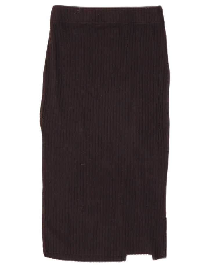 Fusta Midi tricotată pentru femei Zara Mic W26 Negru
