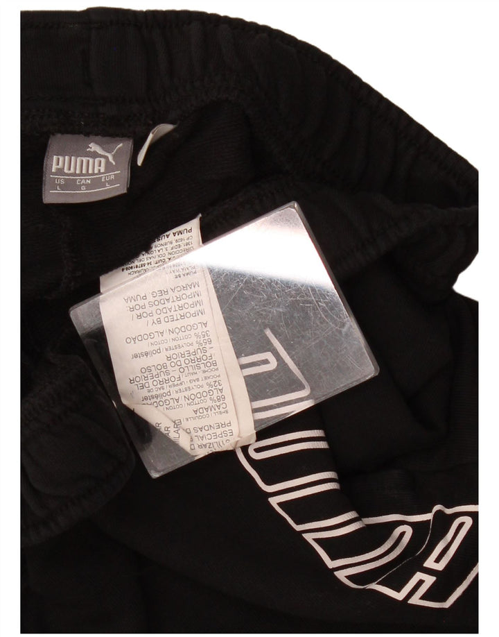 Pantaloni scurti sport grafic PUMA pentru femei UK 14, mari, negru, poliester
