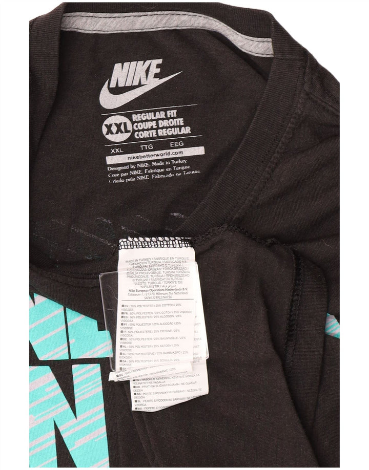 Tricou grafic pentru bărbați Nike Regular Fit Top 2XL Poliester negru