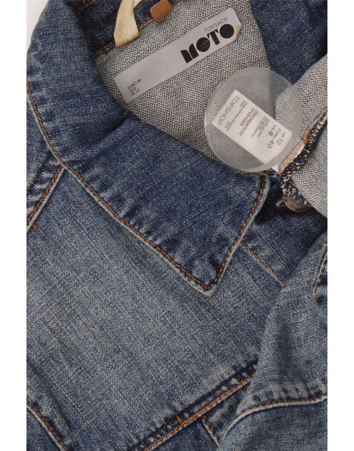 Jachetă de blugi Topshop pentru femei UK 12, bumbac albastru mediu