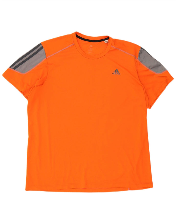 Tricou ADIDAS Climalite pentru bărbați Top 2XL Portocaliu Colorblock Poliester
