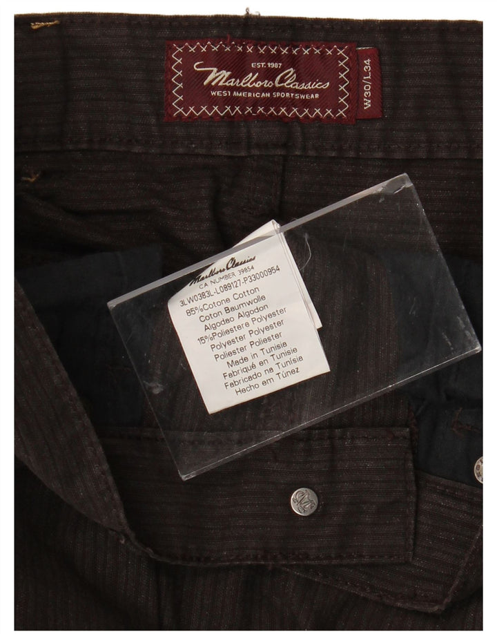 MARLBORO CLASSICS Pantaloni casual drepti pentru bărbați L30 L34 Bumbac maro