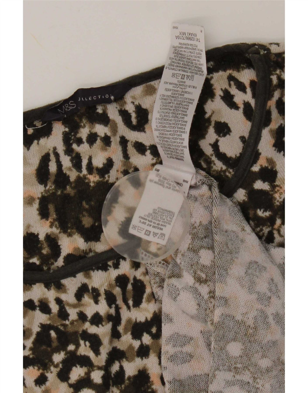 Top cu tunică pentru femei Marks & Spencer UK 12 Medium Kaki Animal Print