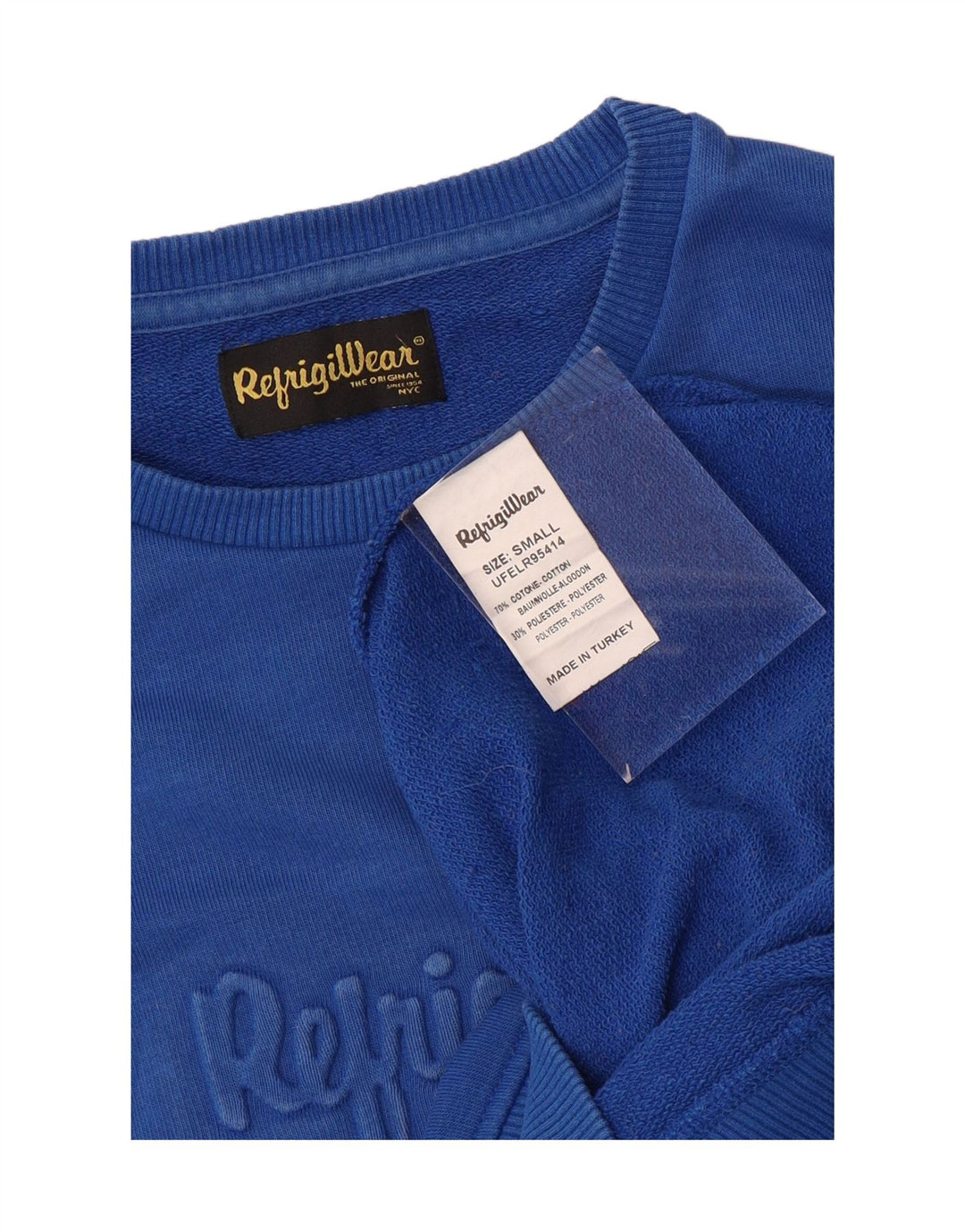 Hanorac grafic pentru bărbați Refrigiwear Jumper mic, albastru, bumbac