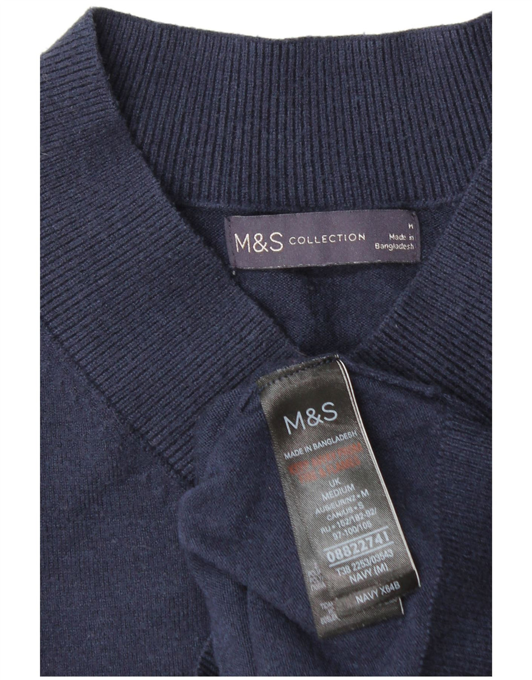 Pulover pentru femei Marks & Spencer cu decolteu în V UK 14 Medium Bleumarin Viscoză
