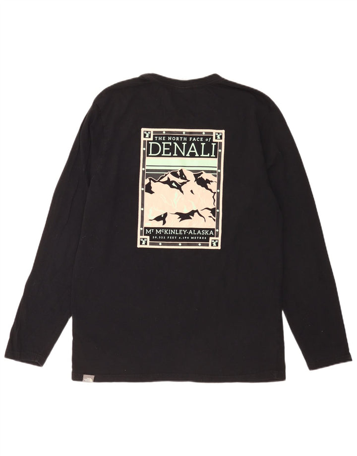 The North Face pentru bărbați, top grafic cu mânecă lungă, bumbac mediu negru