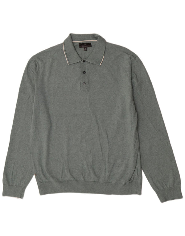 Marks & Spencer Pulover cu gât polo pentru bărbați XL, bumbac verde