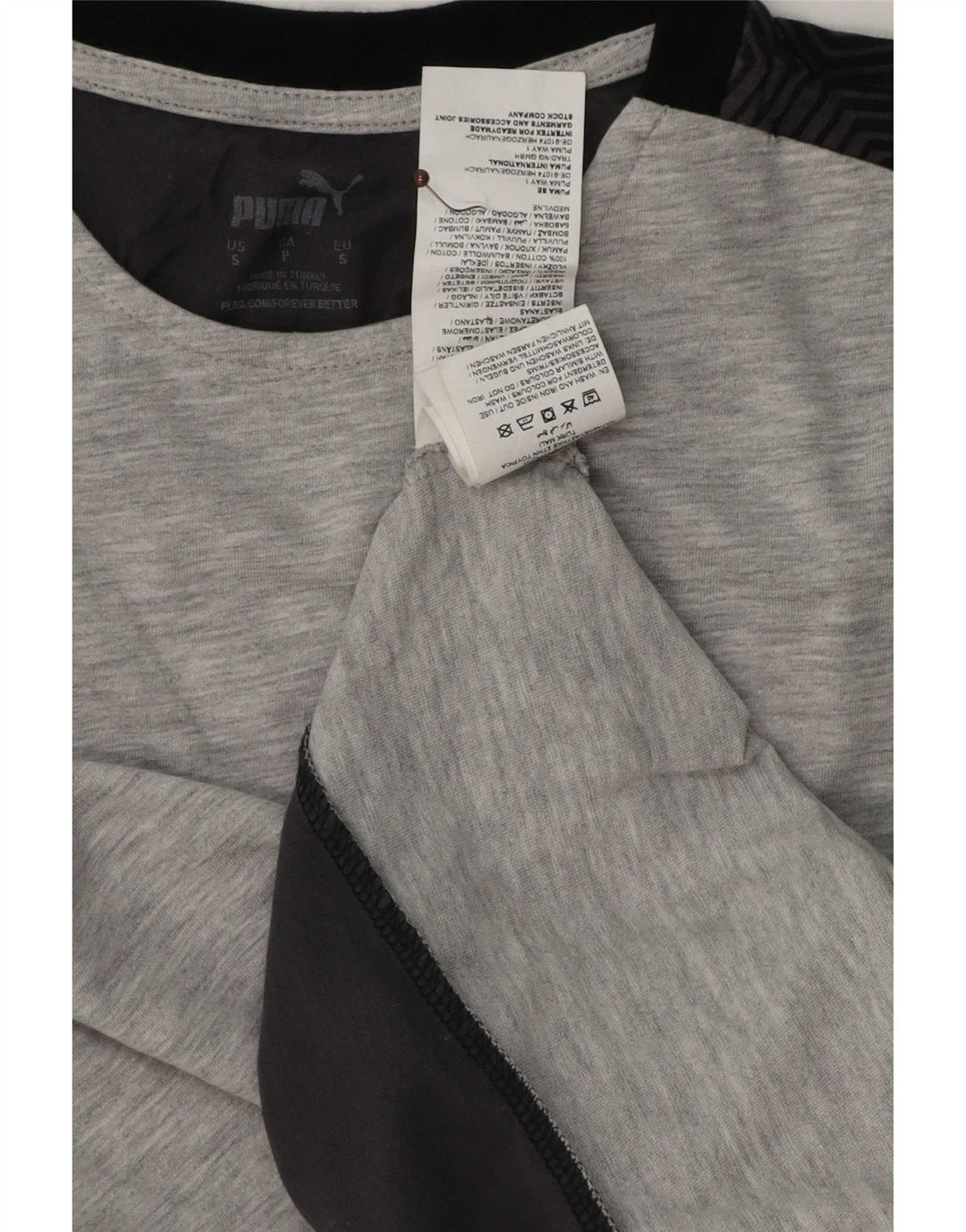Tricou pentru bărbați Puma Top mic, gri, geometric, bumbac
