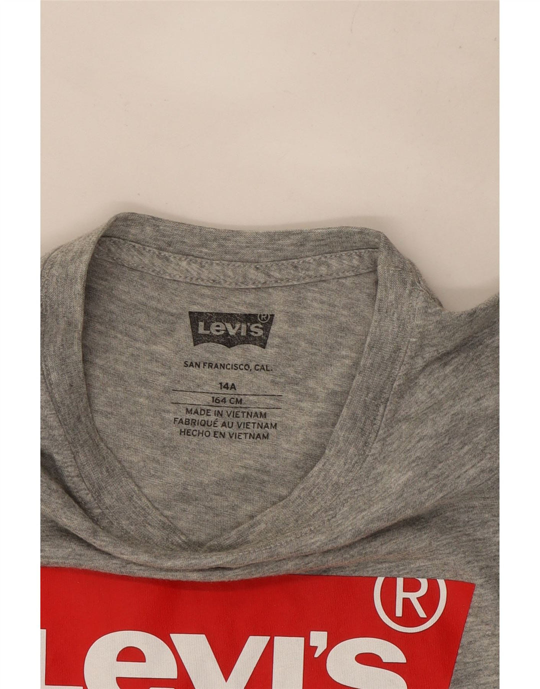Tricou cu grafic Levi's pentru băieți Top 13-14 ani, gri pete