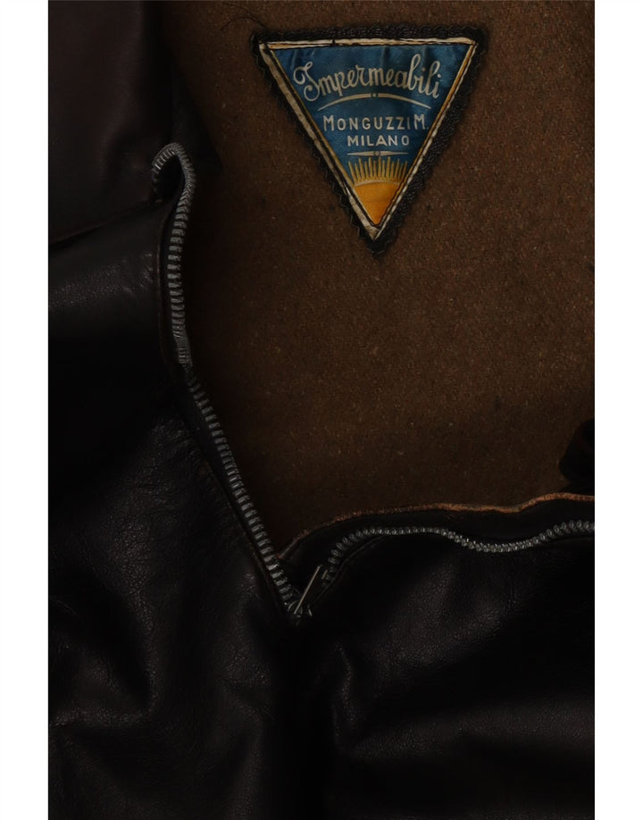 Jachetă de piele vintage pentru bărbați UK 38 Medium Black